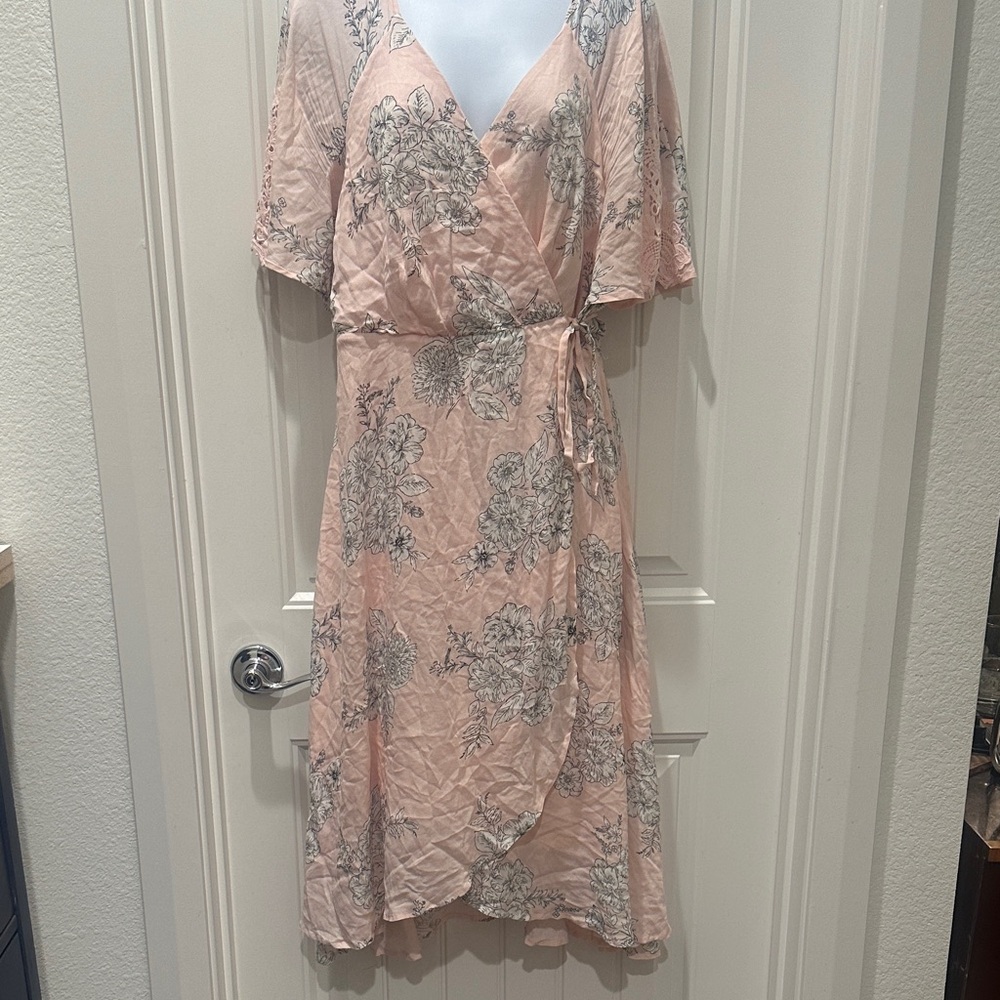 Torrid Floral Wrap Dress in Pink
